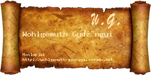 Wohlgemuth Gyöngyi névjegykártya