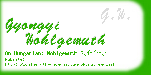gyongyi wohlgemuth business card